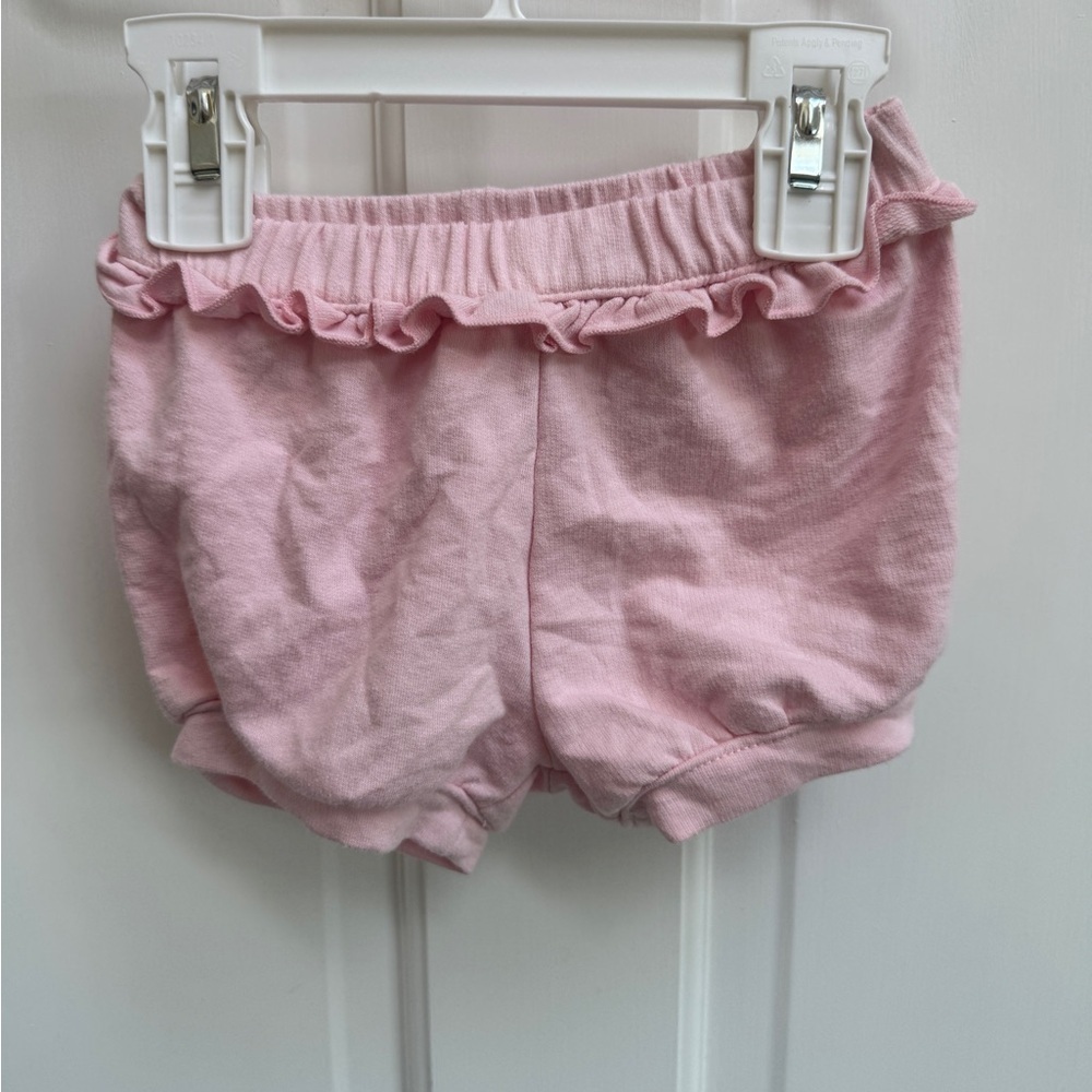 Oke Doke 12M Girls Pink Baby Soft Shorts with Ruffles